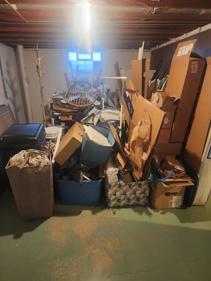 Roll-off dumpster container at job site for 2 Yard Dumpster Rental in Cresskill